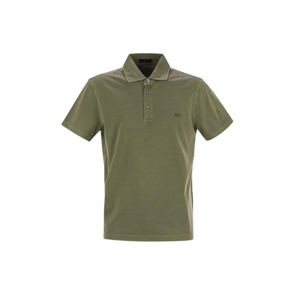 FAY Men's Short Sleeve Pique Polo Shirt Men MILITARY GREEN T-Shirts